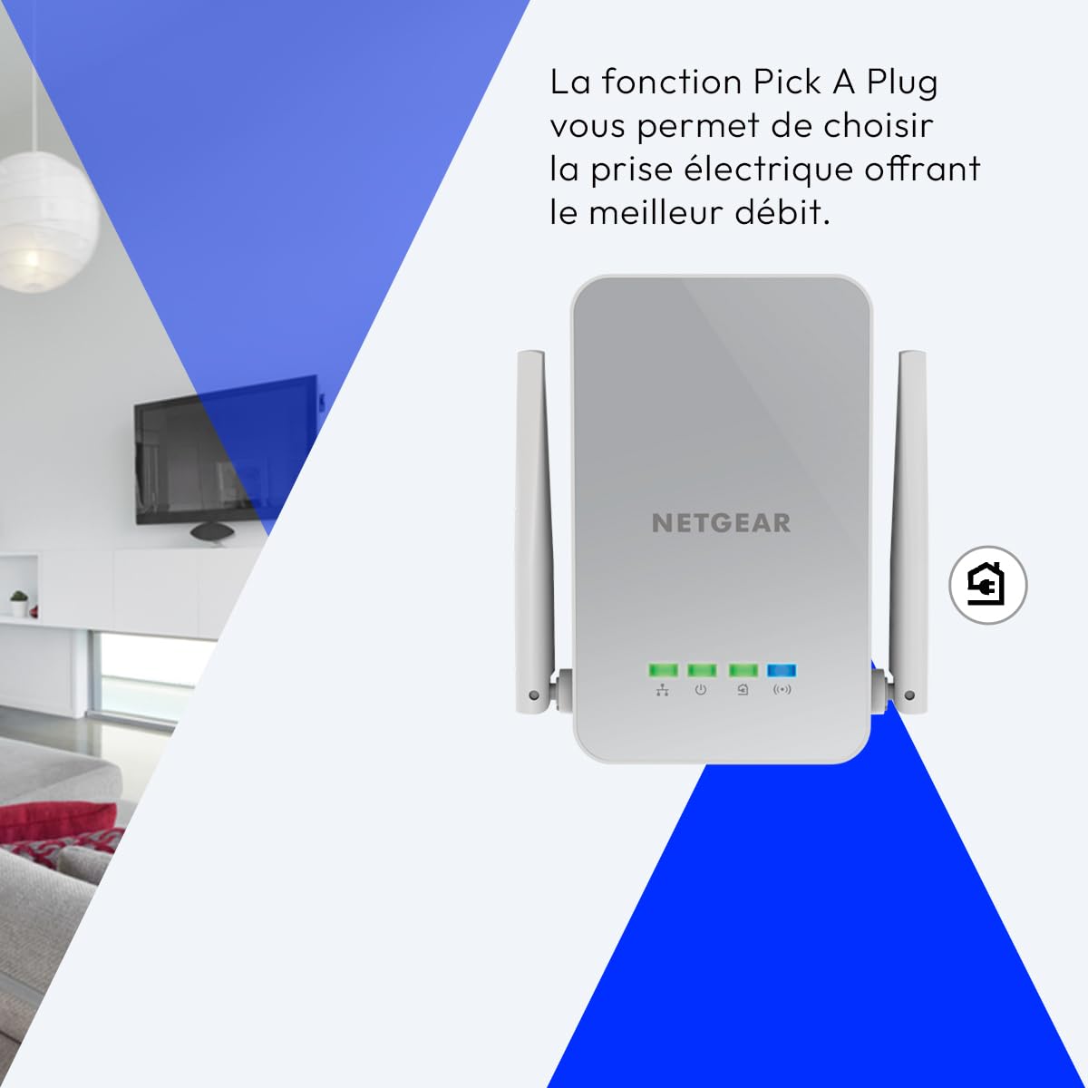 NETGEAR PLW1000 CPL WiFi 1000 Mbps 1 Port Ethernet Prise CPL Fibre