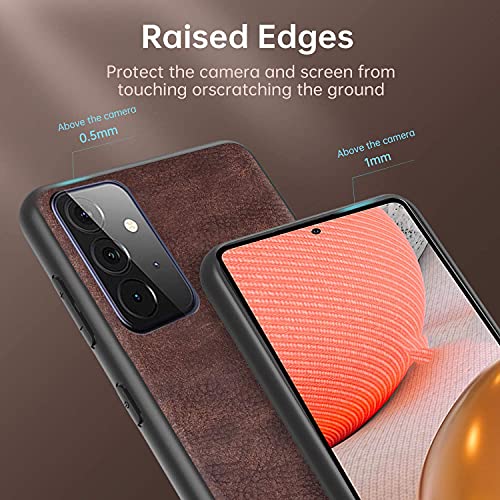 Image of Excelsior Premium PU Leather Back Cover case with 360 Degree Full Body Protection | Shockproof for Samsung Galaxy A72 (Coffee)