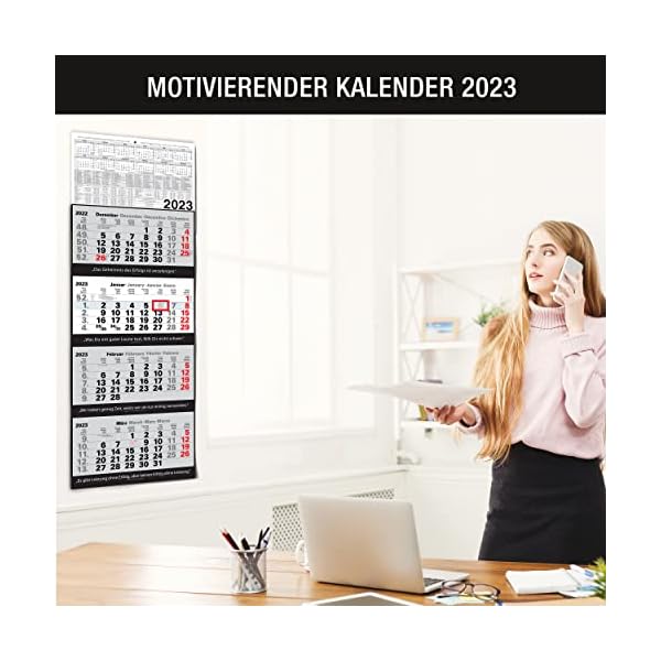 Kalender 4-Monatskalender 2023 Wandkalender groß - Kombi 4 Monatskalender ohne Werbung mit Datumsschieber | Bürokalender… – Bild 8