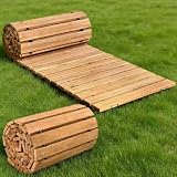 Wooden Garden Pathway 8 FT Outdoor Roll Out Wood Walkway (Natural)