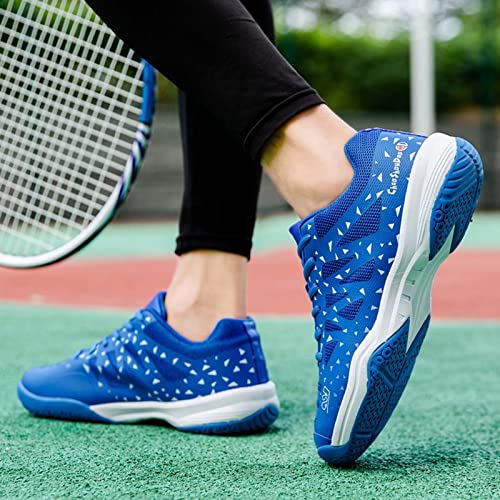 Jakcuz Pickleball Shoes For Women Badminton Tennis Shoes Indoor Outdoor Court Training Shoe Racketball Squash Volleyball Sneakers Blue #TOP4