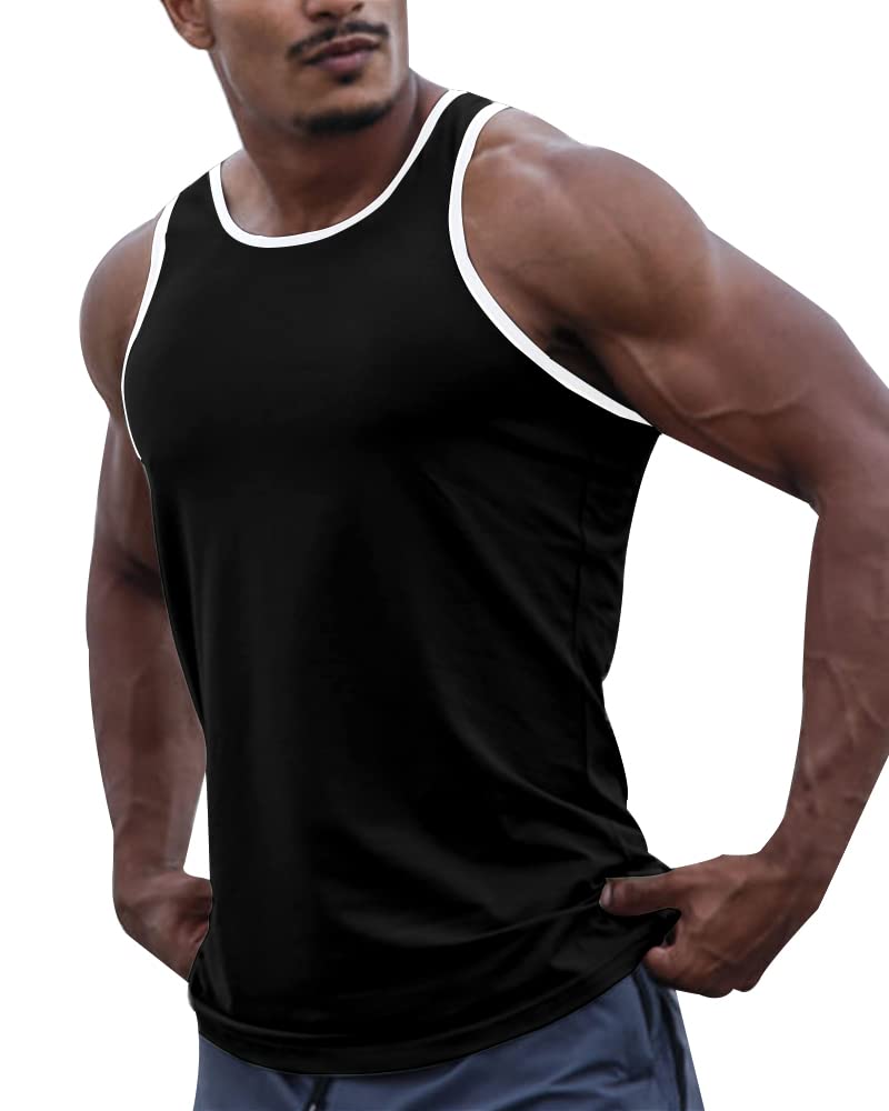 Photo 1 of Men's Sleeveless Muscle Shirt Classic Fitness Bodybuilding Gym Shirt Tank Tops Large Black