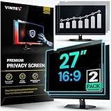 VINTEZ [2 Pack] 27 Inch 16:9 Privacy Screen for Computer Monitor and Laptop - Anti Glare Protector Film Blue Light Filter Eye Protection - Computer Screen Privacy Shield