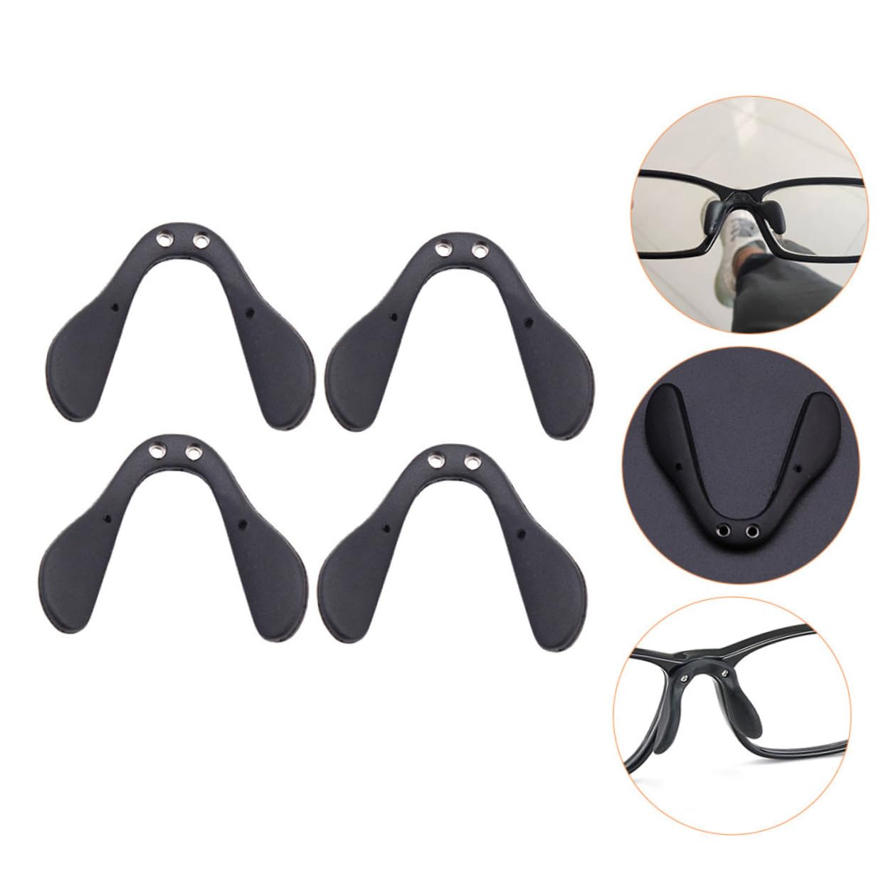PACKOVE 5 Series 5 Juegos De Almohadillas Nasales De Repuesto Para Gafas Almohadillas Ajustables En Forma De D Antideslizantes Para Puente Nasal De Bicicleta 4 piezas x 5