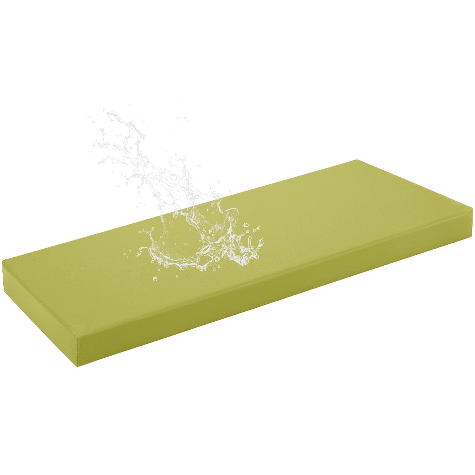 Banco de exterior de 90x55 cm con almohadilla de jardín verde y asiento de mesa acolchado