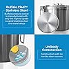 Buffalo 37 Quart Stainless Steel Pressure Cooker Extra Large Canning Pot with Rack and Lid for Commercial Use - Easy to Clean Stove Top Pressure Canner, Can Cooker - Safety Goods Certificate QCP435