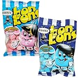 Eiffel Bon Bons Variety 2 Pack, 4 Ounce Each (Pack of 2) Blue Raspberry & Strawberry, Chewy Candy Snack, The Hampton Popcorn & Candy Company