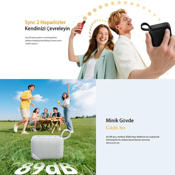 Back view of QCY SP2 Portable Bluetooth Speaker