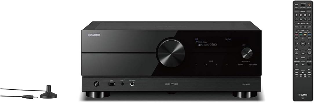 Yamaha RX-A2A AVENTAGE 7.2-Channel AV Receiver 8K and 4K/120 HDMI, eARC, Dolby Atmos, DTS:X, Wi-Fi, Bluetooth, MusicCast