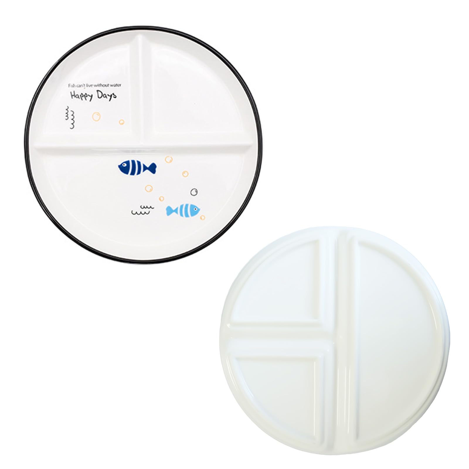 Piatto Diviso In Ceramica | 3 Scomparti | Senza Piombo | Per Bambini, Dieta, Snack, Dessert - Foto 2