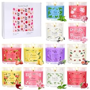 Scented Candles for Home, 12 Pack Candle Set for Women, Small Soy Candles Bulk, Mothers Day Gifts from Daughter – Mini Candle Gift Set for Bridesmaid Anniversary Birthday Valentines Christmas