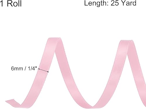 Miniatura 2 de MECCANIXITY Cinta de satén de 14 de pulgada y 25 yardas, de grogrén, de seda sólida, fina para ramo de boda, para regalo del día de San Valentín,