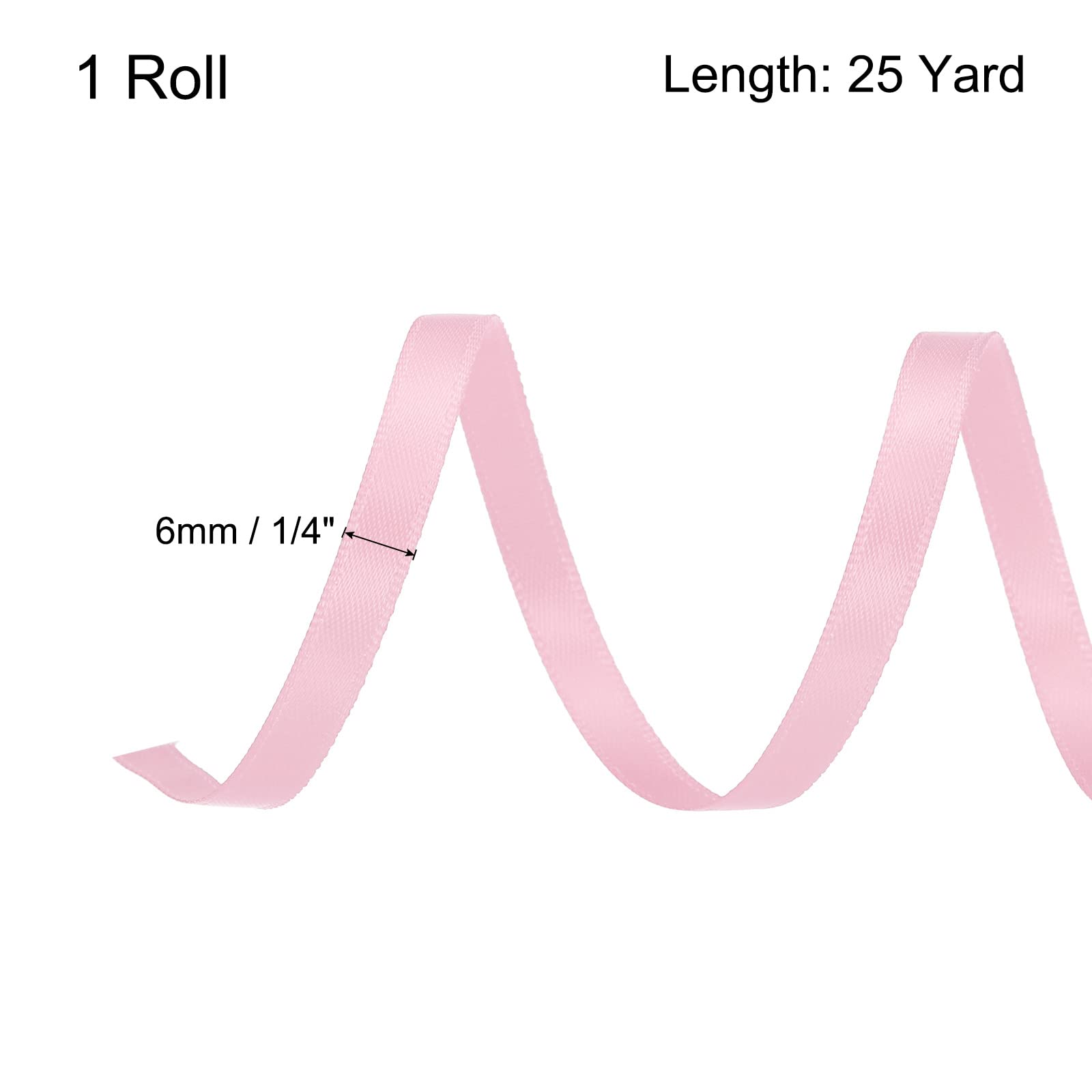 Sourcing Map Ruban De Satin Gros-grain De Soie Solide Pour Bouquet De Mariage, Saint-Valentin, Emballage Cadeau, Boîte à Gâteaux, Nu0153uds, 25 Mm X