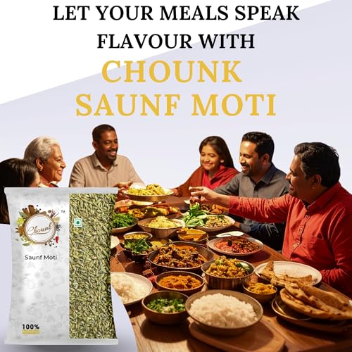 Image of Chounk Premium Whole Fennel Sauff Seeds - 1kg | Natural Big Fennel Seeds | Moti Saunf with No Preservatives & No Additives | Fresh and Natural Badishep Sompu Variyali | Mouri Saunf