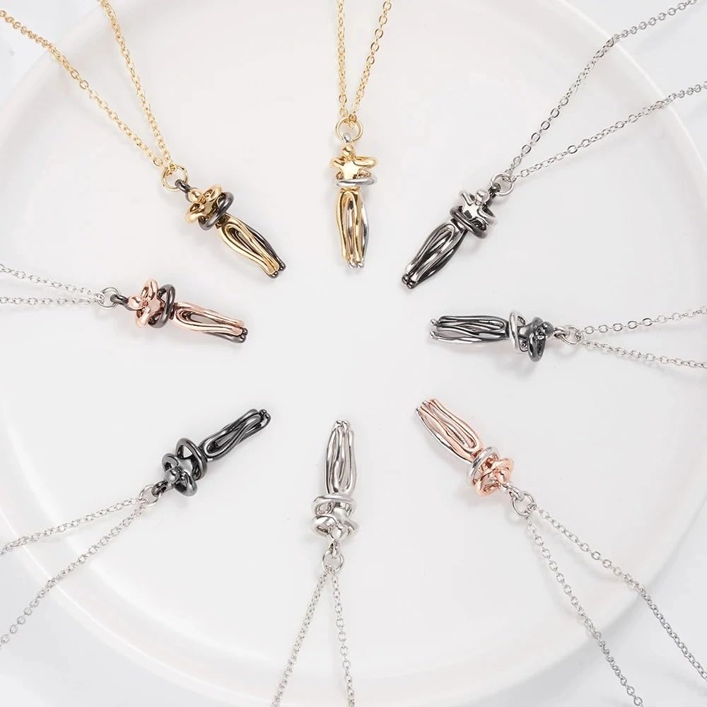 QYYZTQY Umarmungs-Halskette aus 925er-Sterlingsilber für Damen und Herren, Umarmungs-Halskette, Halsband mit Umarmungs-Anhänger, Kette für Männer, Halsketten für Liebhaber, Frauen, Paare, Umarmungs-