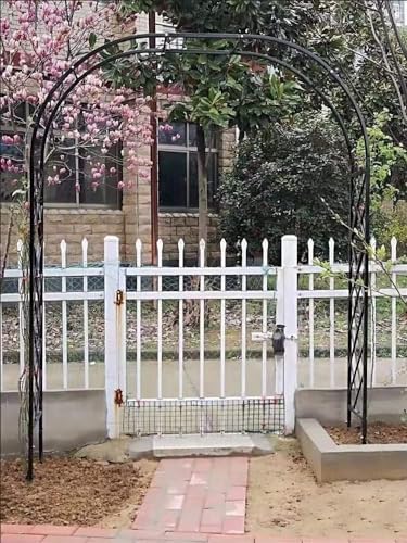Arco de jardín resistente independiente negro de 280x230 cm para enredaderas 3