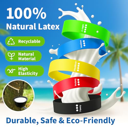 Image of PulGos Natural Rubber Heavy Resistance Bands for Workout & Fitness - Premium Elastic Bands for Muscle Stretching,Strength Training,Yoga,Pilates,Physical Therapy & Full Body Exercise - Set of 5 Levels