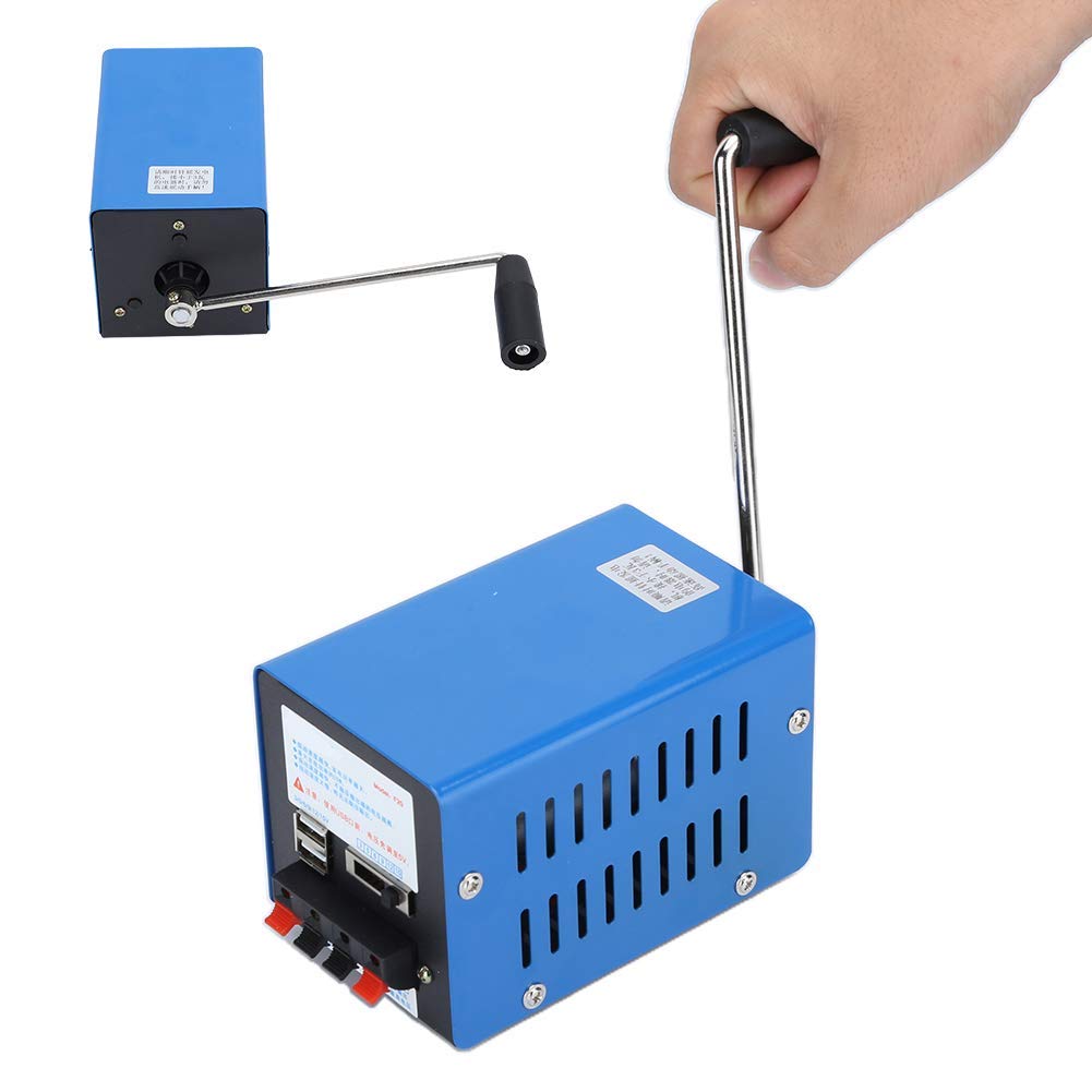 Generatore Portatile Caricatore a Manovella Generatore, Generatore Multifunzione 20W Ad Alta Potenza Manuale Dinamo Generatore Caricatore a Manovella per Viaggi Campeggio Escursionismo Sopravvivenza