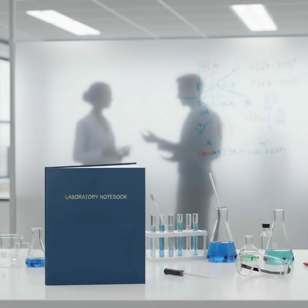 Yeplan Lab Notebook Laboratory Notebooks, 96 Pages, 8 7/8" x 11 1/4", Hardbound Sewn Binding, .25" Grid Format – Ideal for Science, Research, Chemistry, Blue Hardcover Journal Notebooks