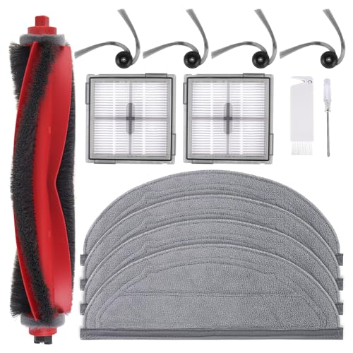 Image of 13 Packs Q10S5 Accessories Kit Replacement Compatible with Roborock Q10 S5 / Q10 S5+ Plus Robot Vacuum, 1 Main Brush, 4 Mop Cloth Pads, 4 Side Brushes, 2 HEPA Filters, 1 Cleaning Tool, 1 Screwdriver