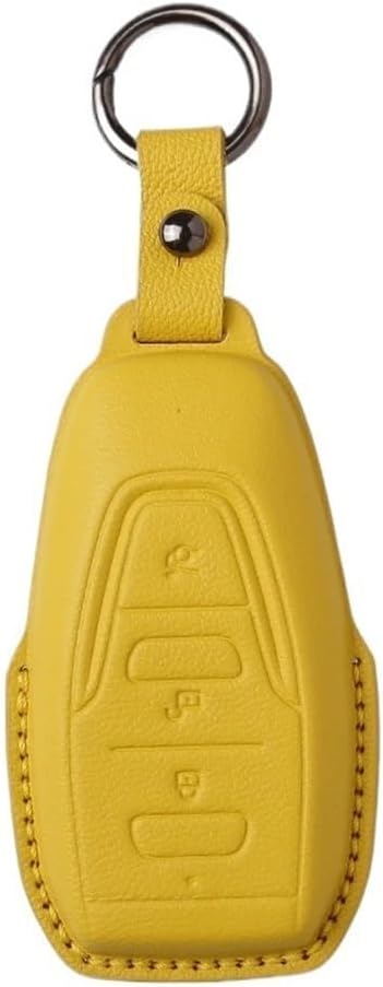 Compatible for Aston Martin Key Case DB12/Vantage/DBX Sports Car Key Case Leather,White Round Buckle