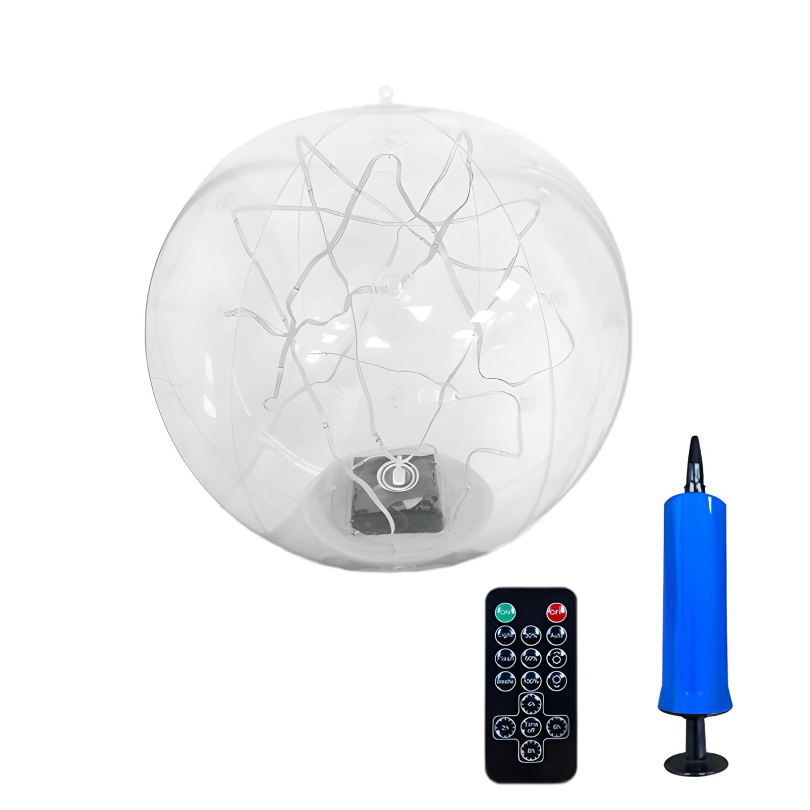 Pływająca lampa basenowa, zasilana energią słoneczną, nadmuchiwana kula LED, ciepła biel do basenu, na patio, imprezę i do ogrodu, 20.5 x 20.4 x 14.4 in / 52 x 51,8 x 36,6 cm