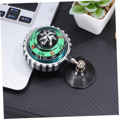 Brújula de bola Mipcase con ventosa para tablero de vehículo, herramienta portátil para navegación, uso en exteriores, senderismo, navegación y camiones, adorno direccional verde miniatura 7