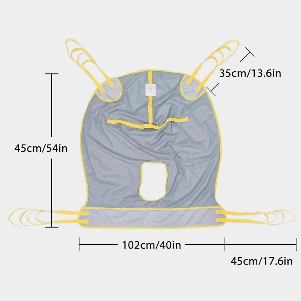 Patient Lift Slings, Full Body with Commode Lift Sling, Universal Transfer Sling for Patient Toileting, Mesh, XL