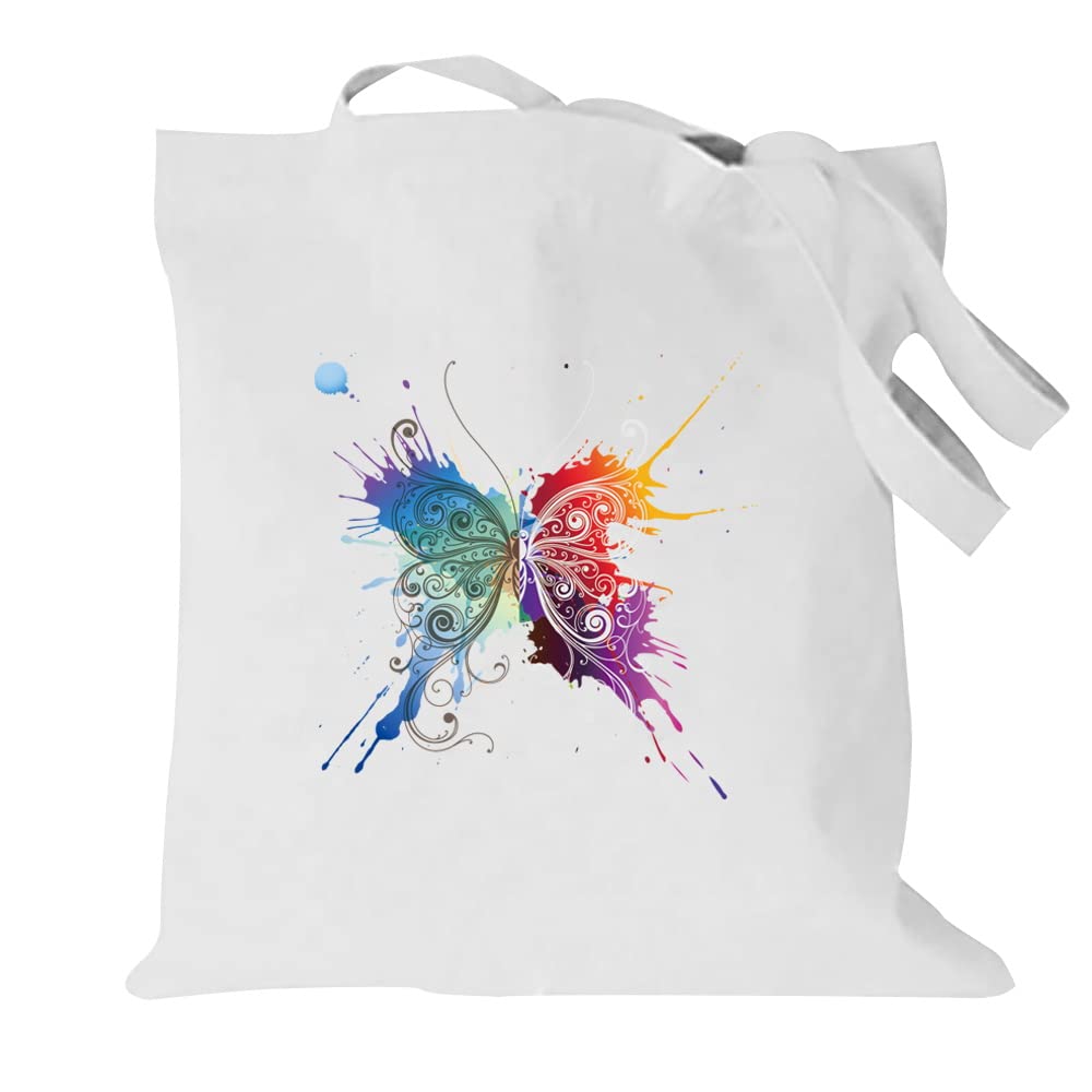 Butterfly Printed Canvas reusable grocery bags, Foldable Casual Travel HandBag, Shoulder Beach Tote Bags, Shopper bag eco friendly super strong washable Storage bags Shopping bag Canvas bag for Women