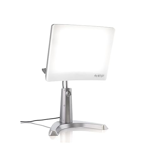 Carex Day-Light Classic Plus Sunlight Therapy Lamp - 10000 LUX Therapy Lamp at 12 Inches, LED Bright White Light with Adjustable Height and Brightness Levels for Mood, White