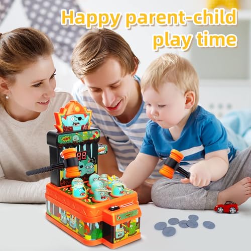 Image of Zombies Whack Game Toys for Kids, Arcade Game for 3 Year Old, Mini Electronic Interactive Hammering & Pounding Toys, Gift Idea for Toddler Kids Boys Girls Ages 3+, Cartoon Zombie Style Fun Toy