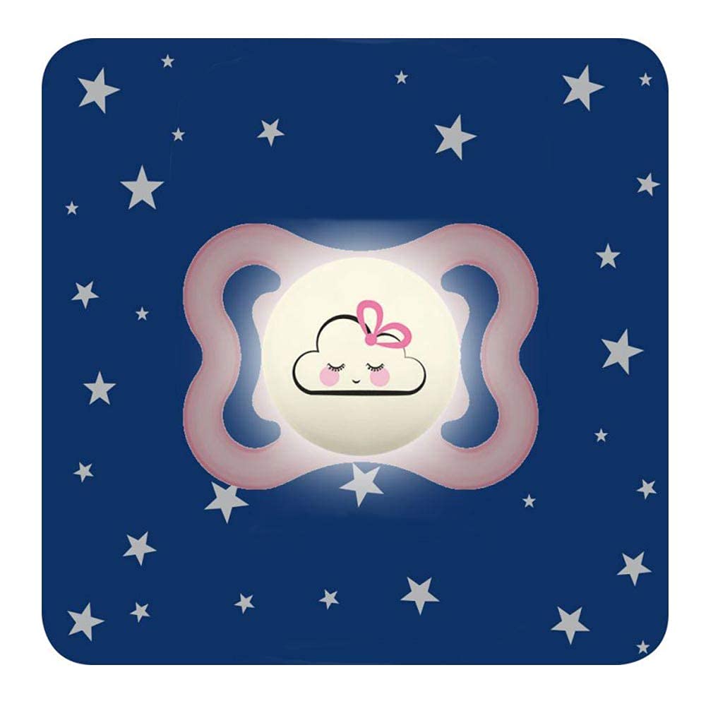 MAM Supreme Night Ciuccio Luminoso in Silicone, con Custodia Porta Succhietto, 2-6 Mesi, Rosa
