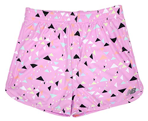 New Balance Girl's Printed Athletic Short, 14, Neo Violet