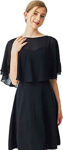 Miniatura 2 de Ciormis Chiffon Capelet Women's Soft Shawls and Wraps for Evening Dresses, Wedding Formal Dress Shawl Cape Cover up