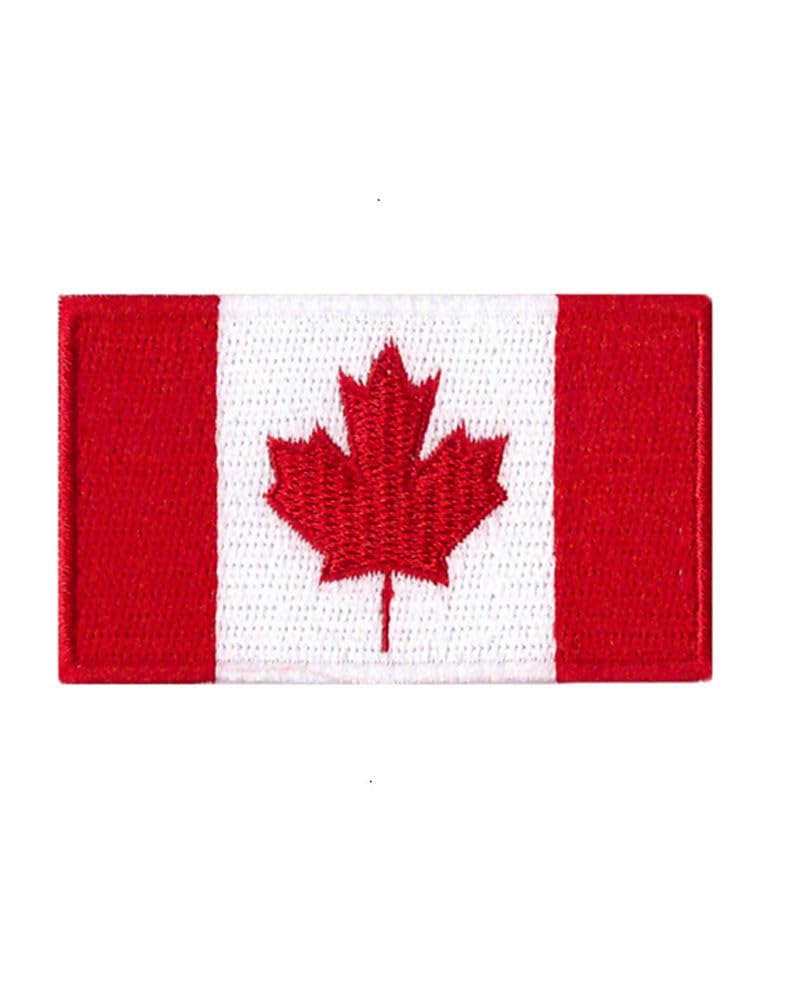 Ruoming 1 PCS Canada Flag Patches Iron On or Sew On Embroidered Tactical Military National Canada Patch