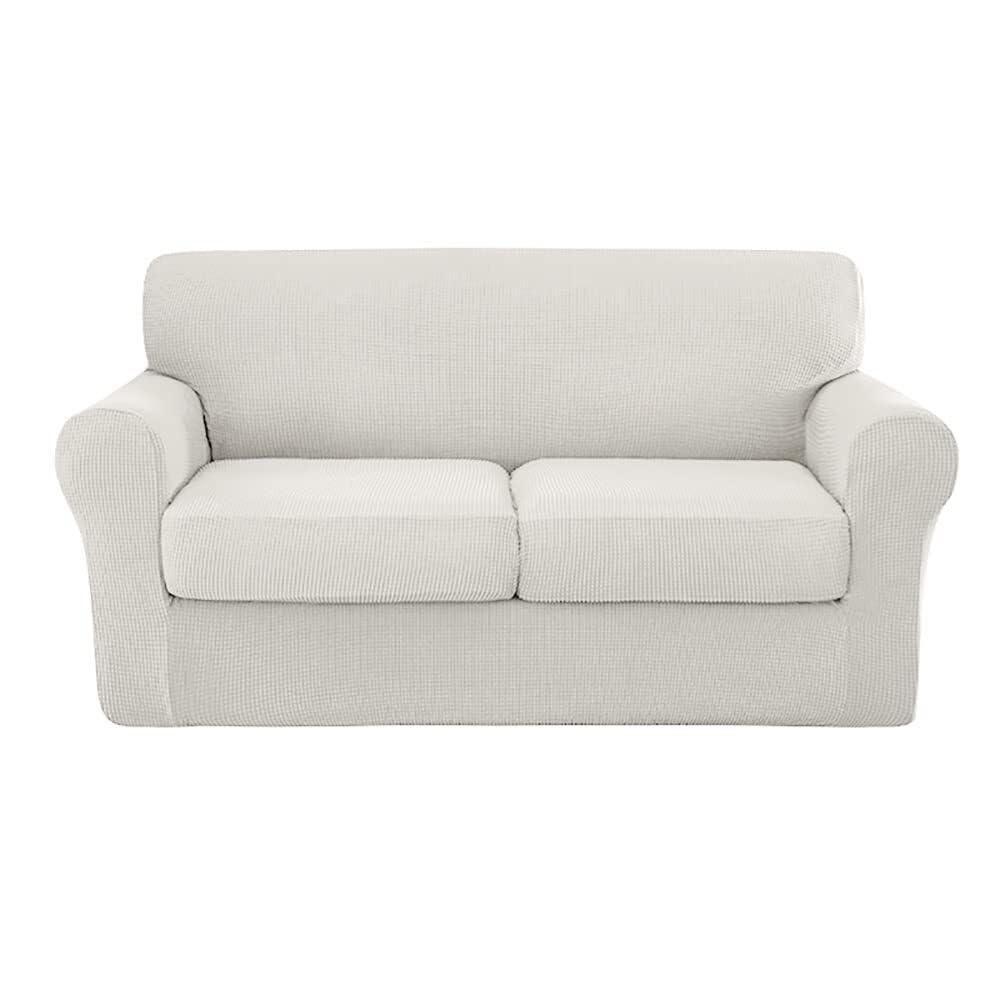 Housses de canapé extensibles protection élégante en tissu SPX MBio Ivoire pour meuble