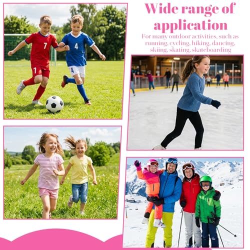 Image of 2Pairs Kids Ankle Brace with Adjustable Compression Sleeve and Knitted Sock | Ankles Wraps Support for Injury Prevention, Kids Ankles Brace for Sports (Pink, Size 27-32)