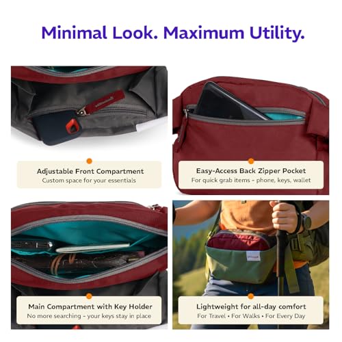 Image of Provogue Rover Waist Bag for Men & Women, Crossbody Waist Pouch with Zippered Compartments & Adjustable Strap,Multipurpose Fanny Pack for Travel & Outdoor Activities Chest Bag
