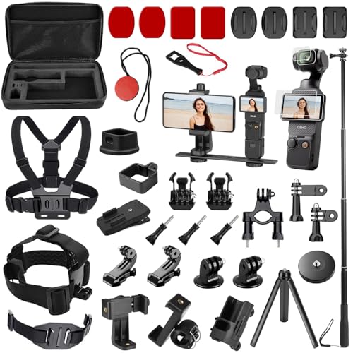 Zubehör Set Kit Bundle für DJI OSMO Pocket 3/Pocket 4 oGoDeal Ständer Hartschalenkoffer Selfie Stick Stativ Magnethalterung Handy-Halterung Displayschutzfolie Zubehör für OSMO Pocket 3 4