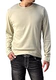 [FLAG ON CREW] (フラグオンクルー) 長袖 Tシャツ メンズ クルーネック 無地 カットソー / E2A / XL beige・ベージュ