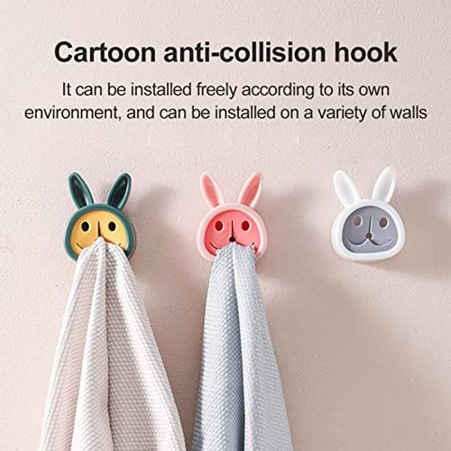 Toalleros ganchos de dibujos animados con clips para baño y cocina 6 uds 4