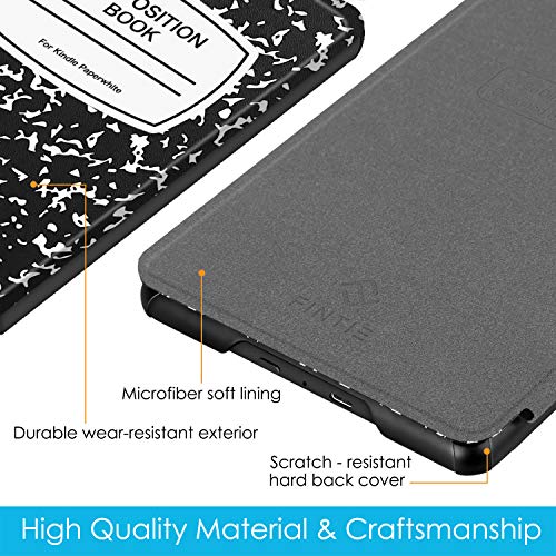Image of Fintie Slimshell Case for 6 inch Kindle Paperwhite (10th Generation, 2018 Release) - Premium Lightweight PU Leather Cover with Auto Sleep /Wake for Amazon Kindle Paperwhite E-Reader, Composition Book