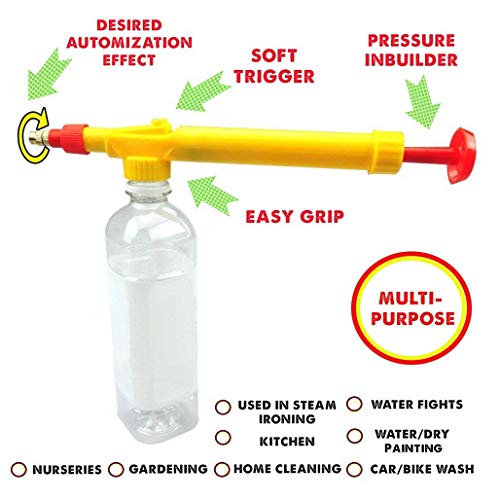 NAKSHATRAZ Adjustable High Pressure Garden Pump Bottle Spray Gun for Plants Garden Water Pesticide Car Wash Brass Nozzle Sprayer Pack of 2, Manual