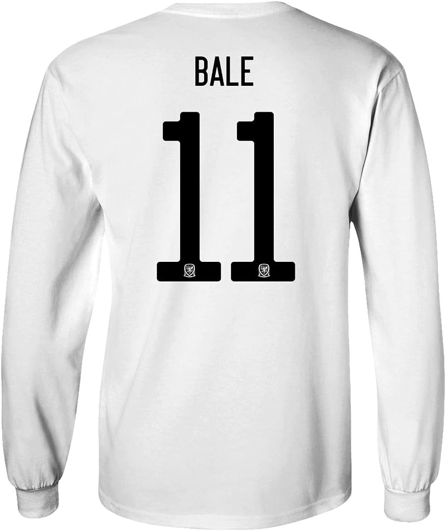 Flaura European Soccer 2020 Wales #11 Gareth Bale Jersey Style Unisex Long Sleeve Tshirt