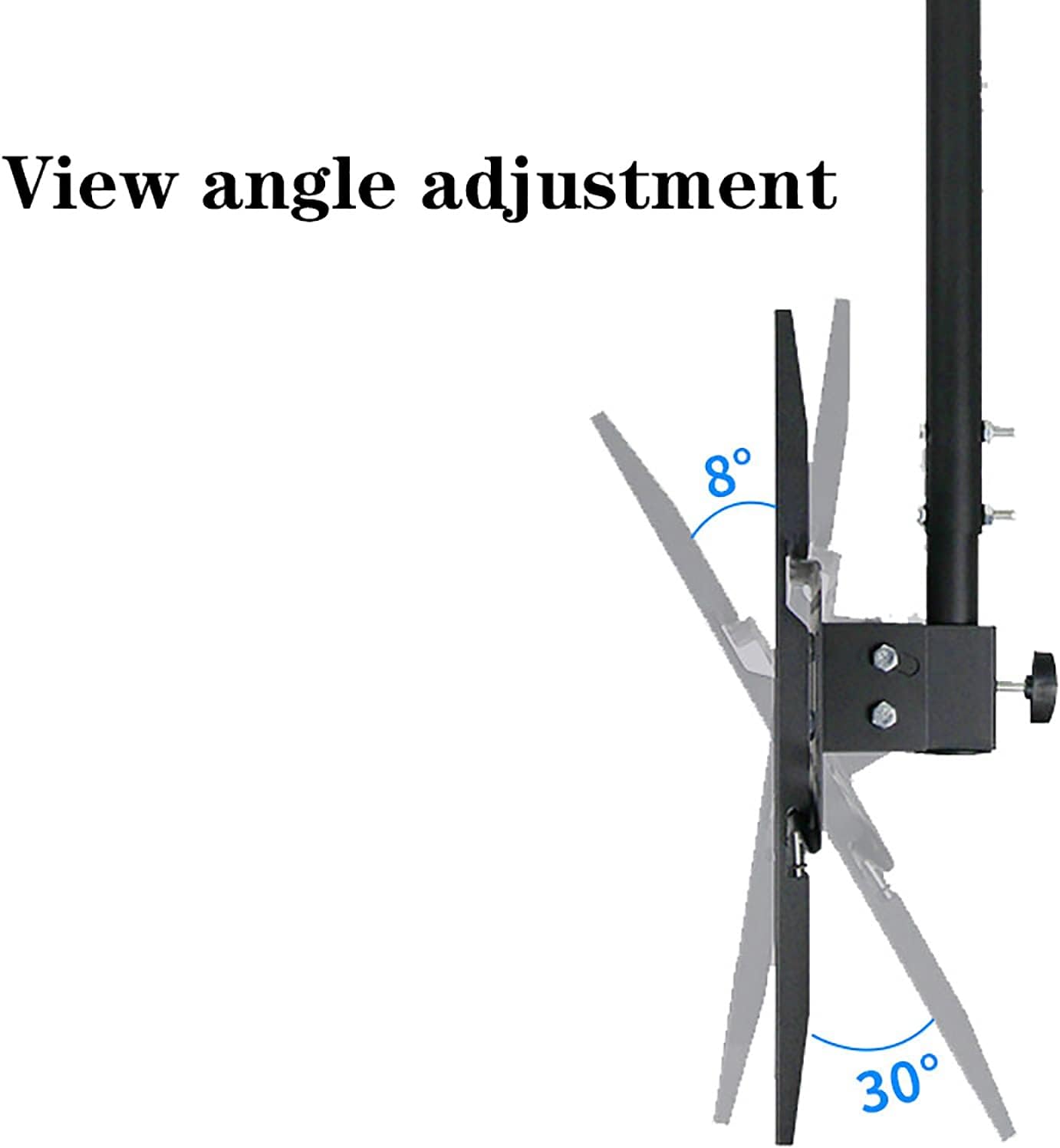 Tv Stand Tv Wall Mount Ceiling Tv Mount, Adjustable Wall Ceiling Tv Bracket, Telescopic Height Adjustment, for 26-60 Inch Flat and Curved Tvs Up to 60Kg,1.52m,1.52m