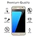amFilm Glass Screen Protector for Galaxy S7, Tempered Glass, Dot Matrix, 3D Curved, with Gold Border