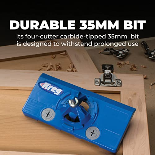 image for Kreg Concealed Hinge Jig - 35mm Cup Drilling Jig - Adjustable Cabinet 