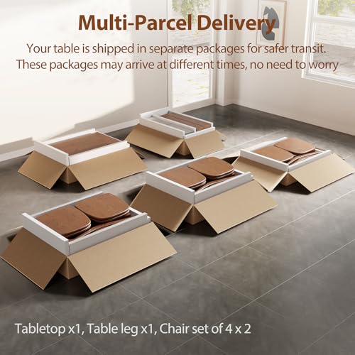 Image of AnywaysWood 17.7 -99.6 in Extendable Rectangular Dining Table for 4-10,Expandable Dining Room Table (Single Table + 8 Solid Wood Chairs)