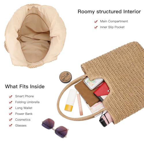 Bolso de playa tejido pequeño para mujer miniatura 3