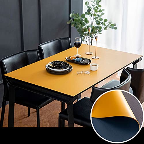 Feiangelテーブルクロス長方形 テーブルクロス 撥水 防油 テーブルカバー 厚さ2mm 耐久 汚れ防止 テーブルマット デスクマット 手入れ簡単 家庭用 業務用 テーブルクロス (オレンジ,60x120cm)